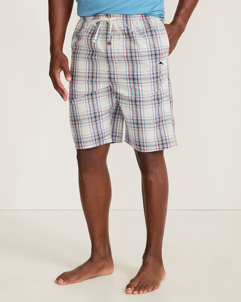 Woven Tropic Print Poplin Pajama Shorts