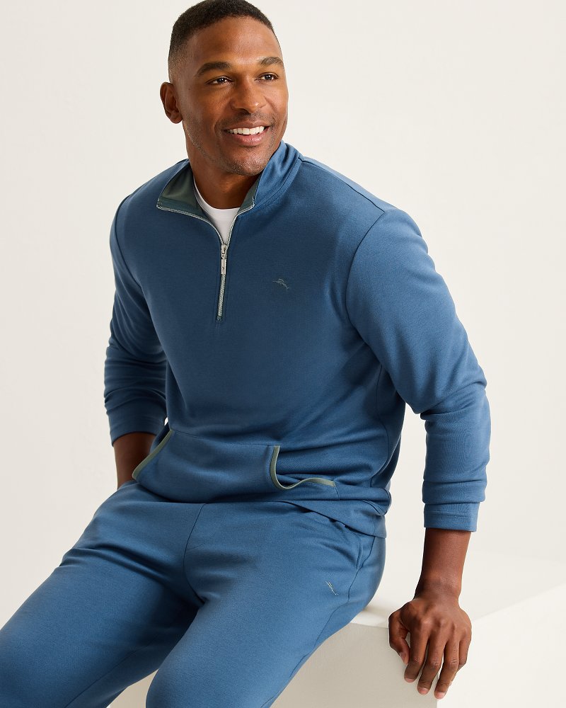 Interlock Knit Quarter-Zip Sweatshirt