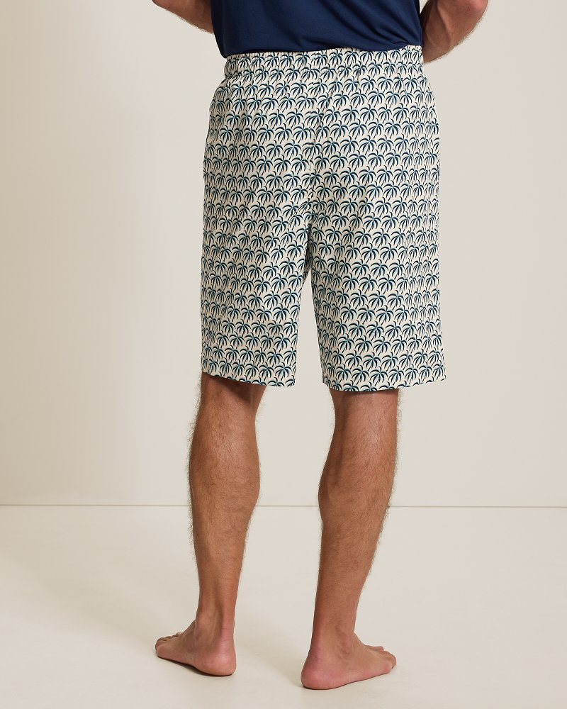 Woven Poplin Palm Blues Print Pajama Shorts thumbnail 2