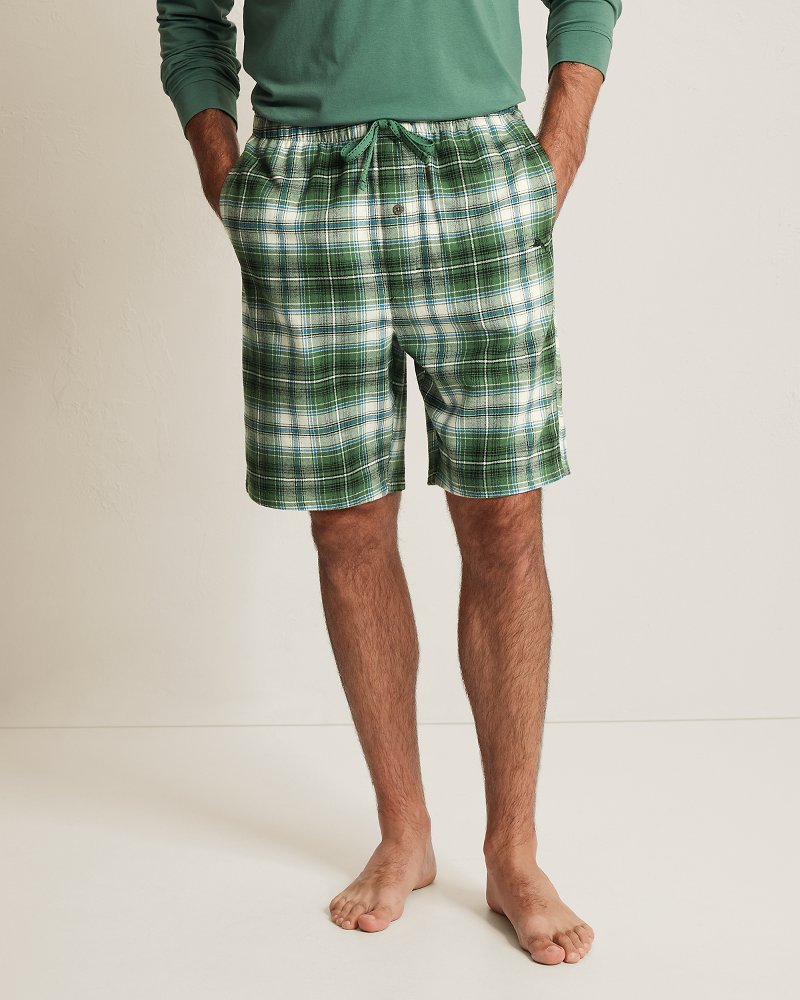 Big & Tall Flannel Santa's Holiday Pajama Shorts