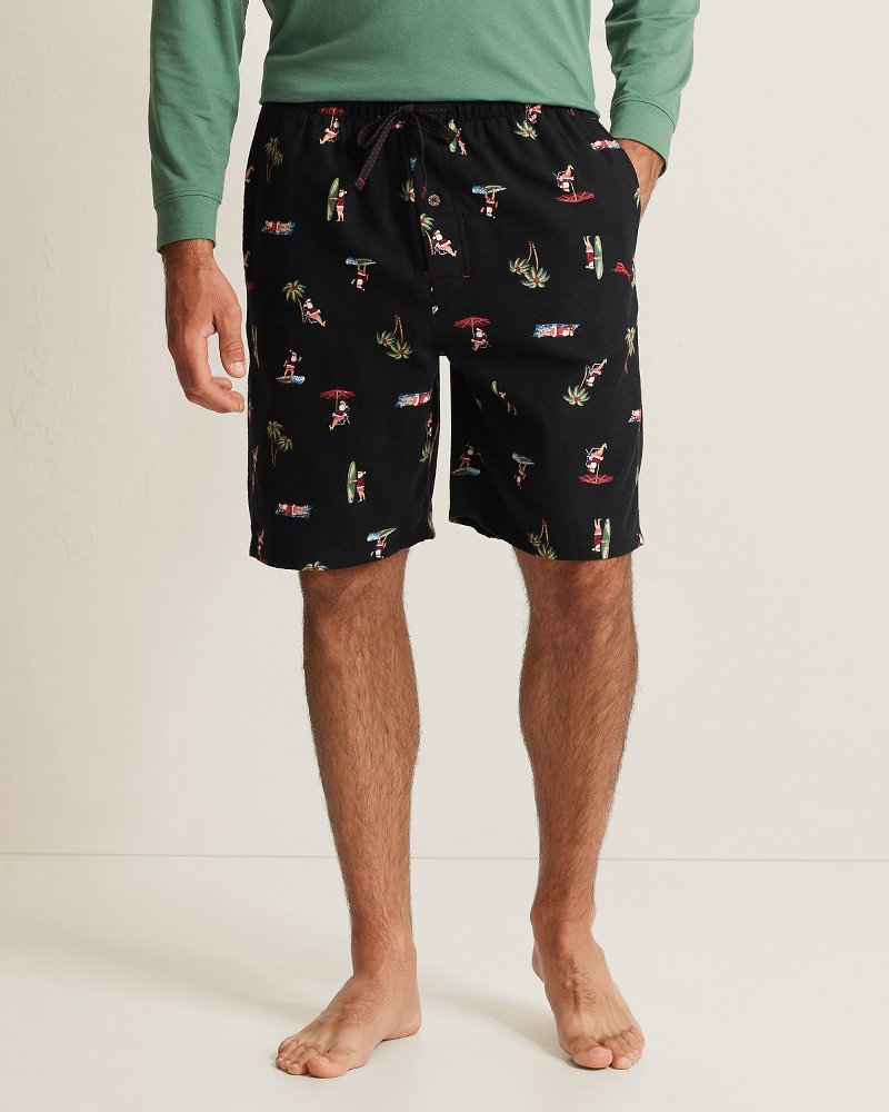 Flannel Santa's Holiday Pajama Shorts