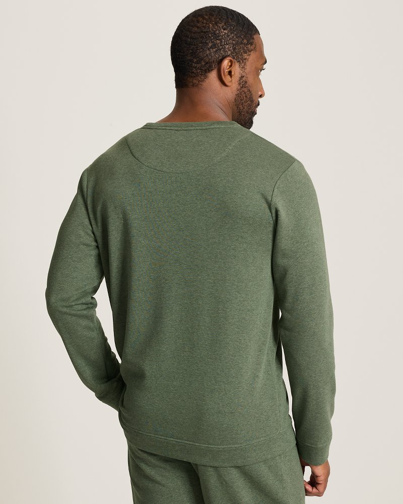 Big & Tall French Terry Twill Long-Sleeve Crew Top