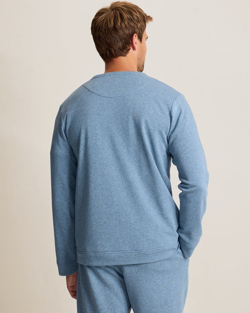 French Terry Twill Long-Sleeve Crew Top