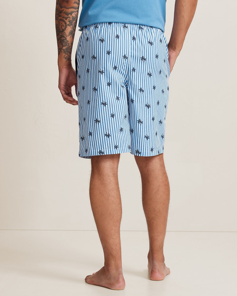 Woven Poplin Paradise Print Pajama Shorts