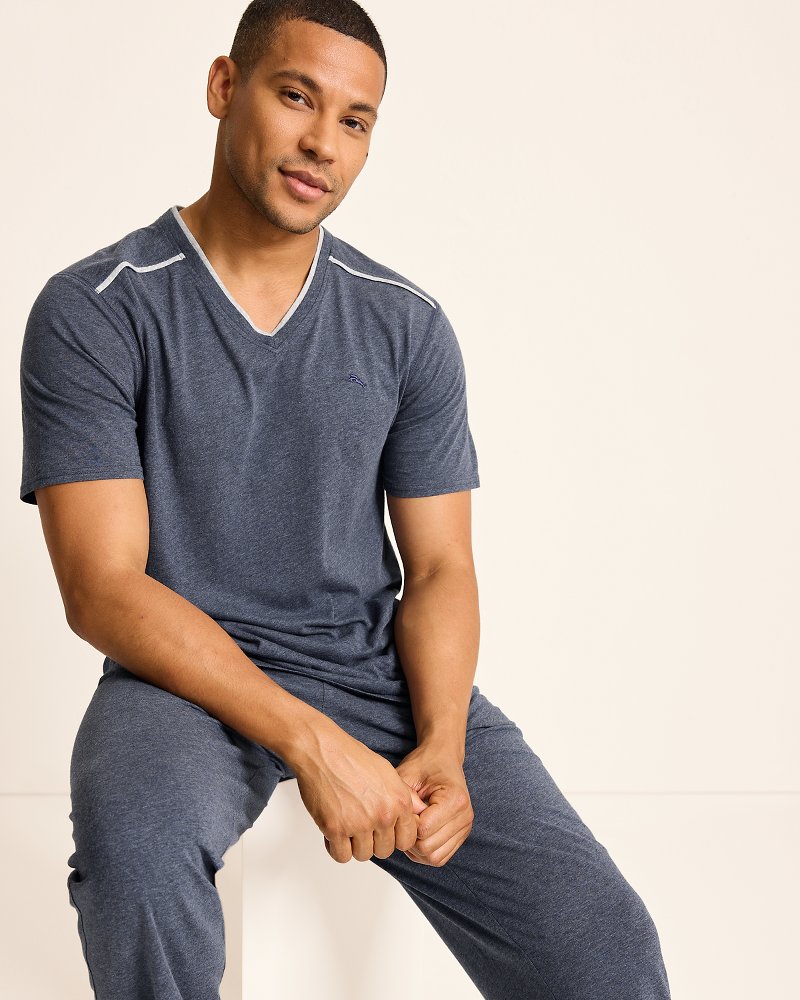 Thumbnail for Jersey Short-Sleeve V-Neck T-Shirt