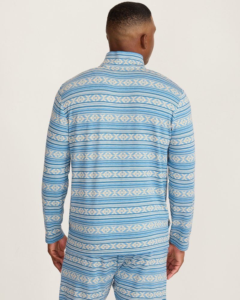 Ocean Stripe French Terry Quarter-Zip Sweatshirt