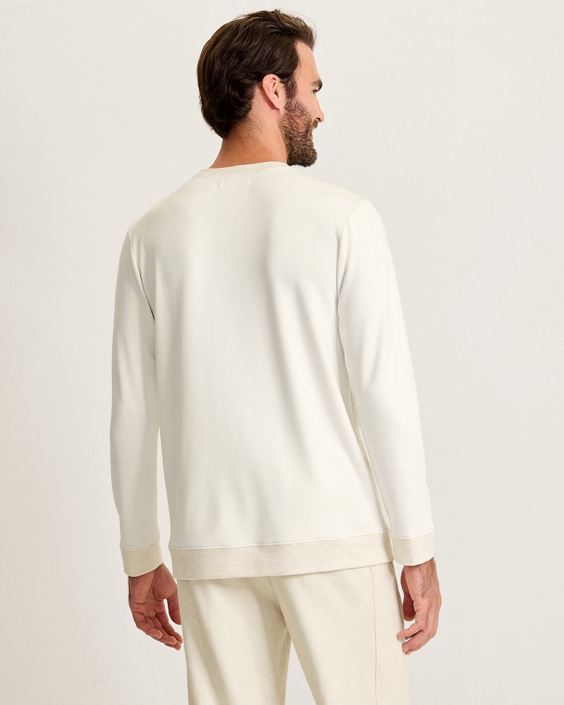 Solid Piqué Long-Sleeve Crew Top