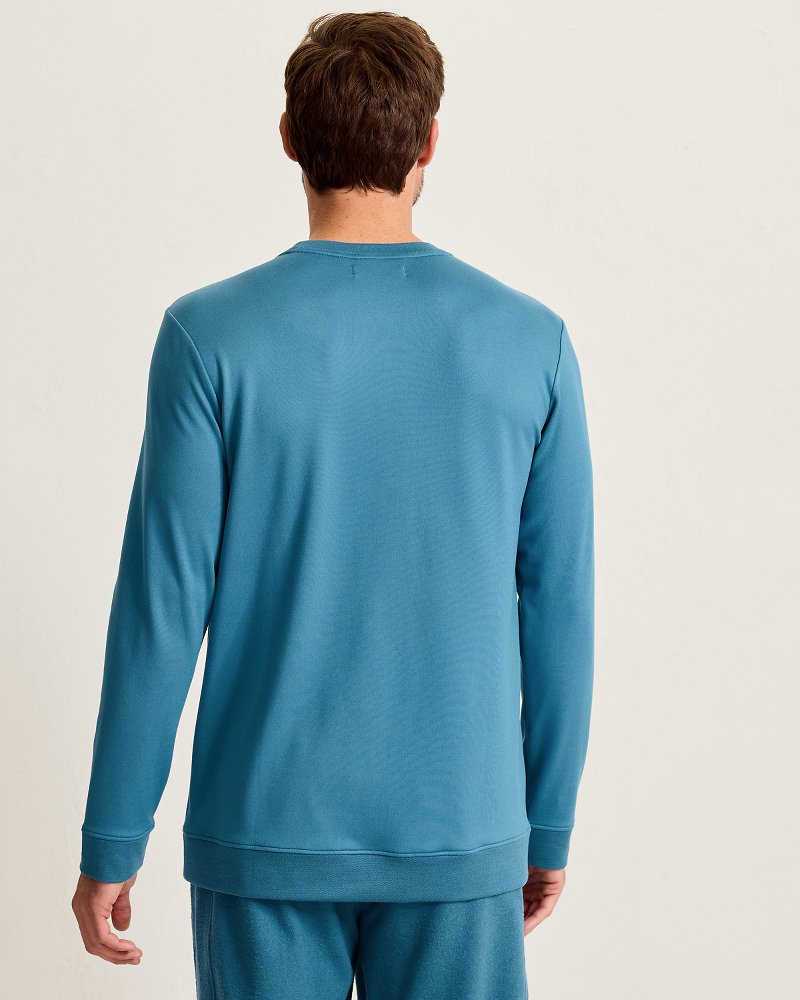 Solid Piqué Long-Sleeve Crew Top
