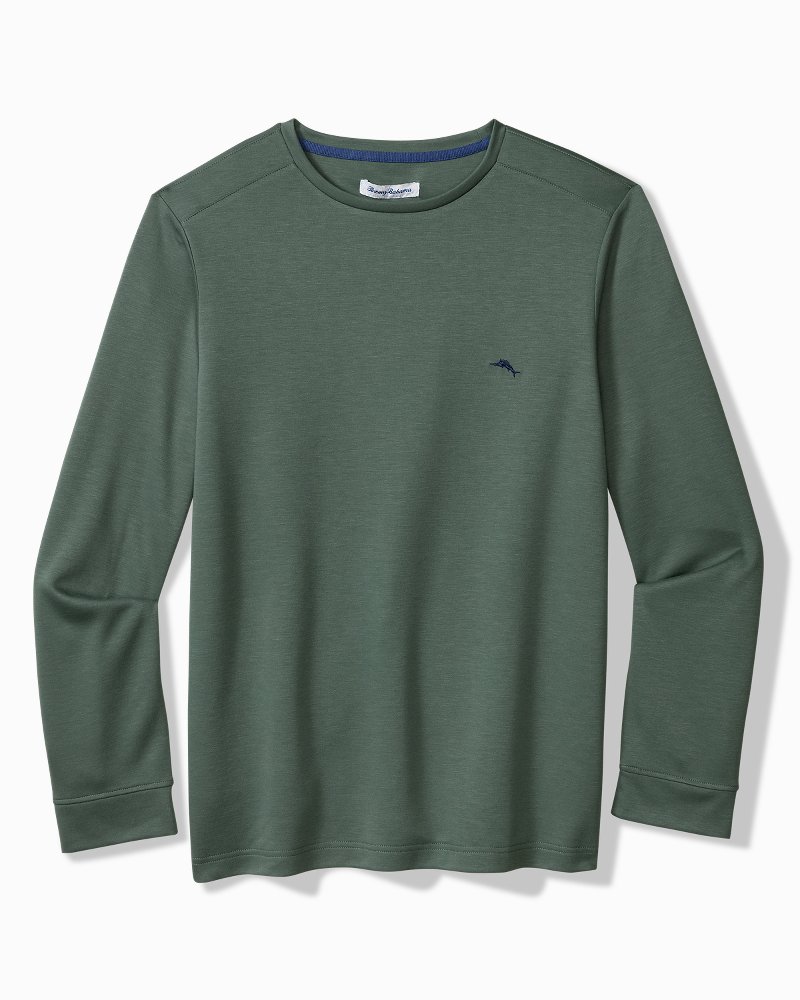 Thumbnail for Big & Tall Interlock Knit Long-Sleeve Crew Top