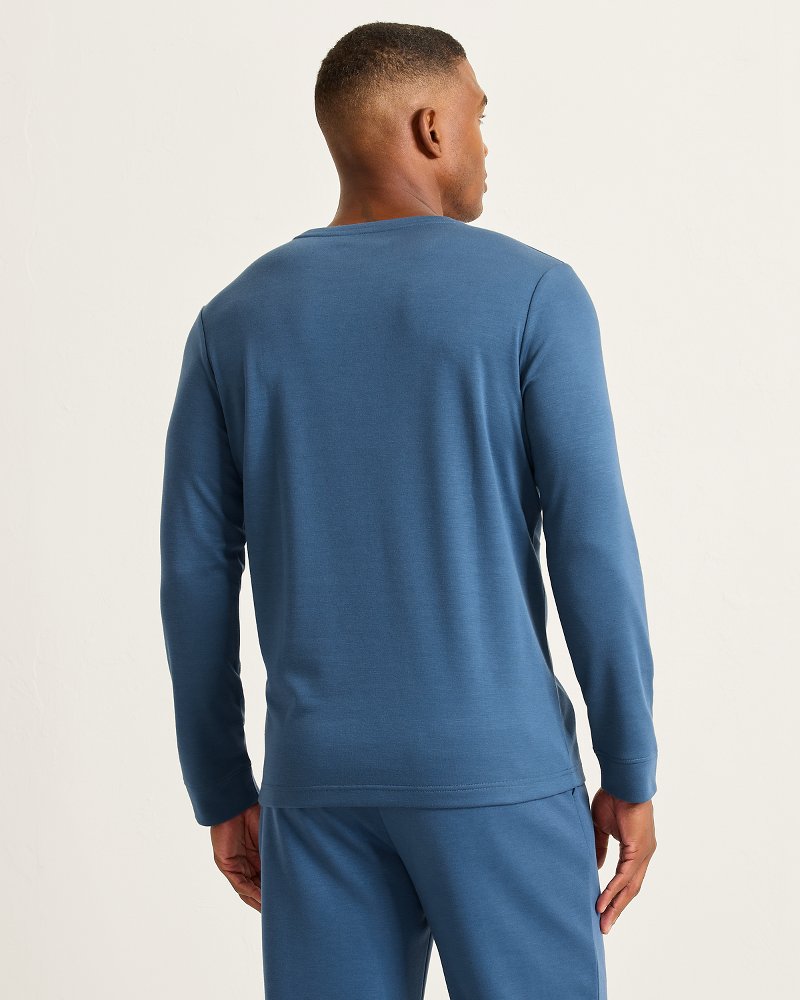 Interlock Knit Long-Sleeve Crew Top