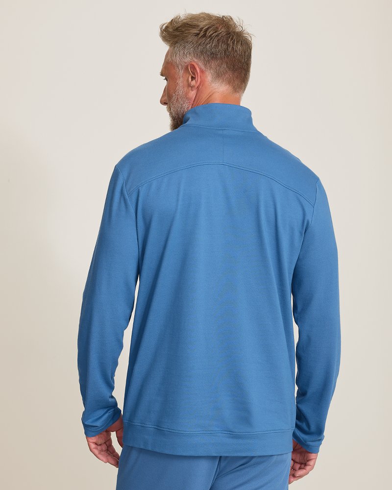 Big & Tall Piqué Long-Sleeve Quarter-Zip Sweatshirt