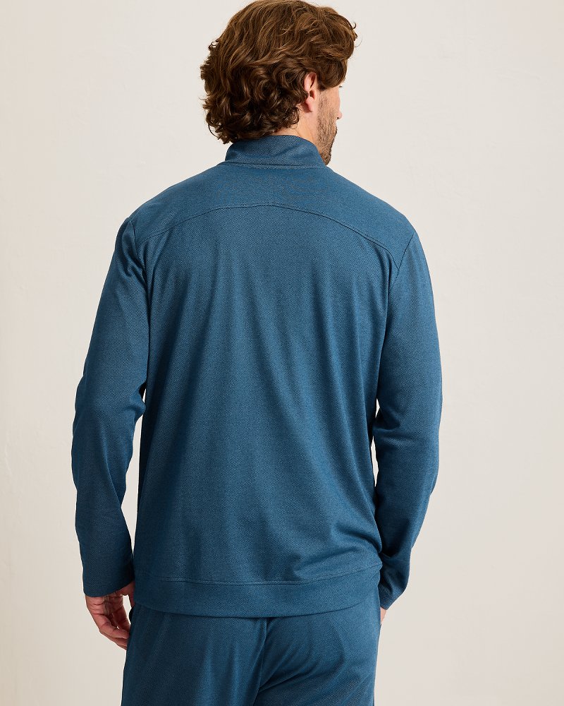 Piqué Long-Sleeve Quarter-Zip Sweatshirt