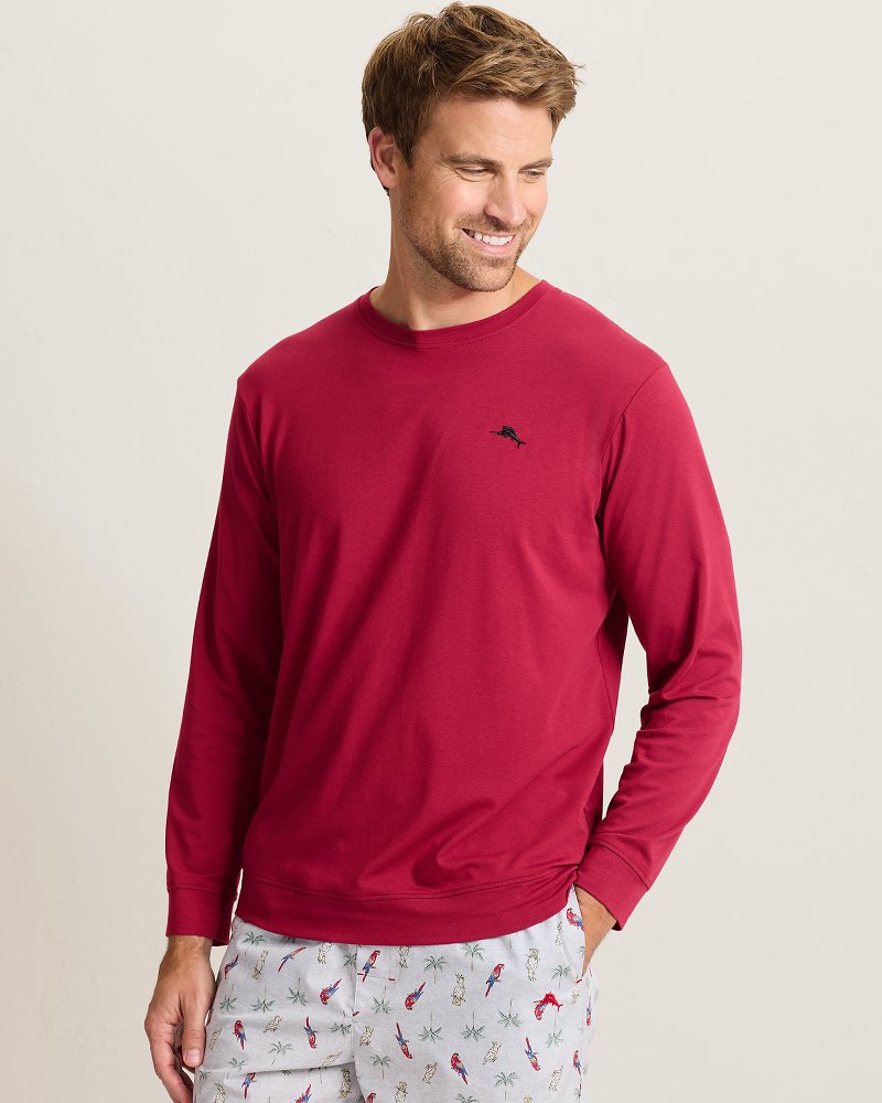 Jersey Long-Sleeve Solid Crew T-Shirt