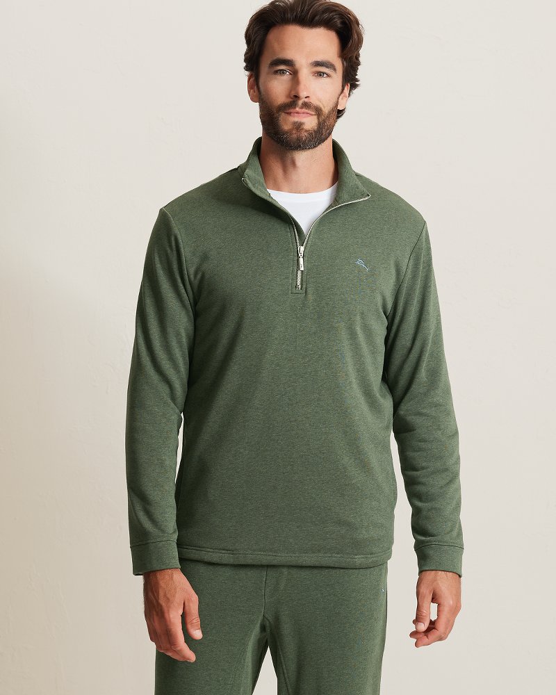 Big & Tall French Terry Twill Quarter-Zip Sweatshirt