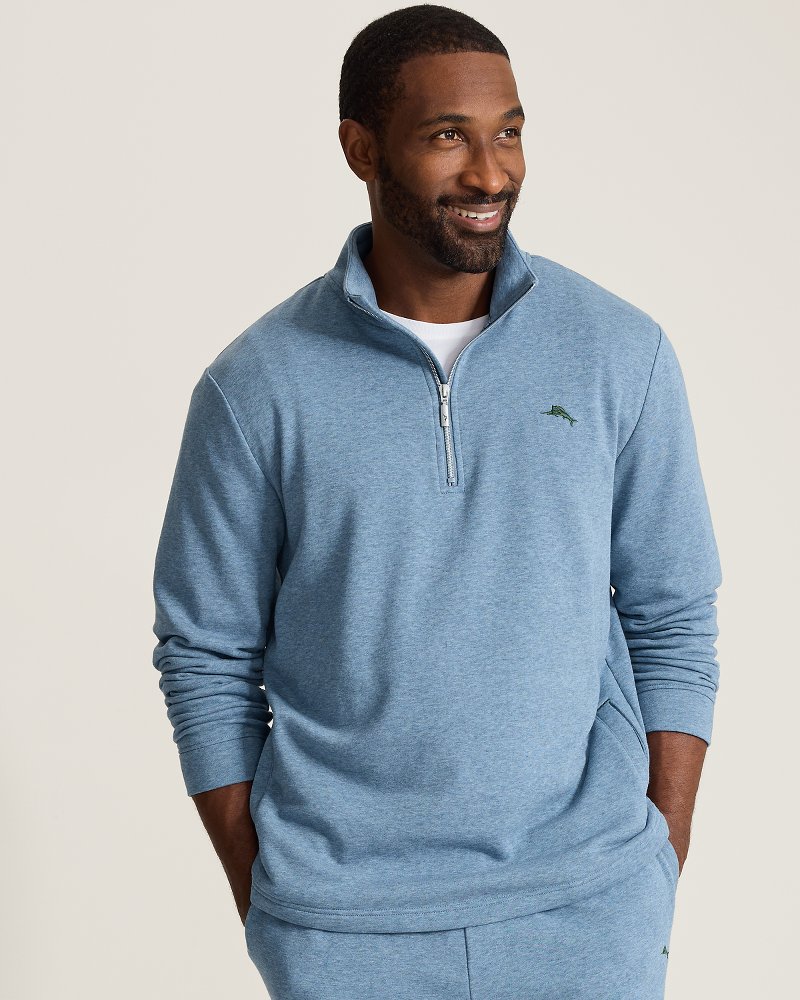 French Terry Twill Quarter-Zip Sweatshirt