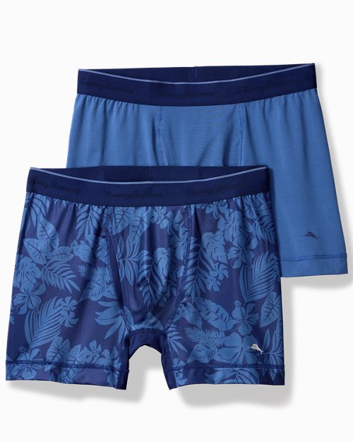 Aloha Print and Solid Tech Boxer Briefs - 2-Pack