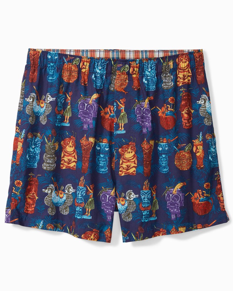 Printed 100% Cotton Woven Boxer Drinks L by Tommy Bahama