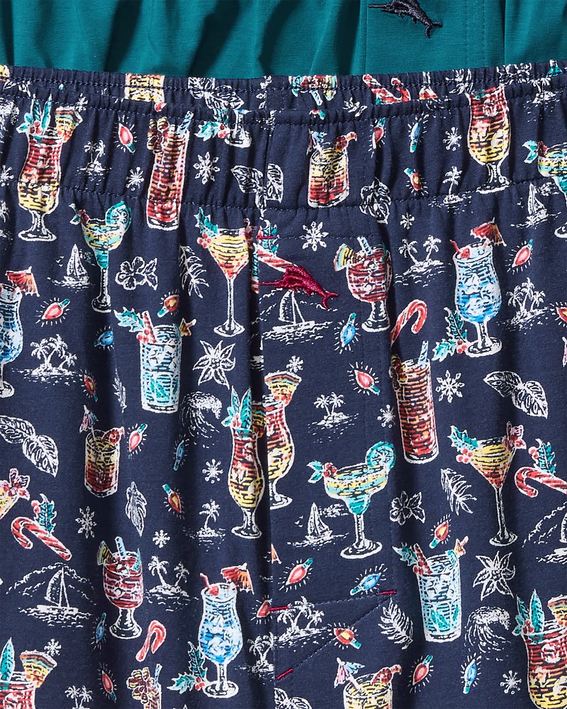 Big & Tall Tropical Print & Solid Knit Boxers—2-Pack