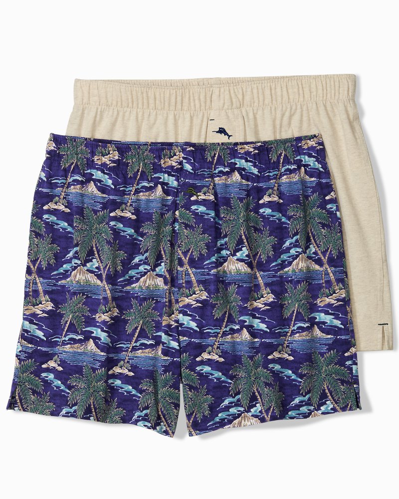 Big & Tall Etched Tropics Knit Boxers—2-Pack