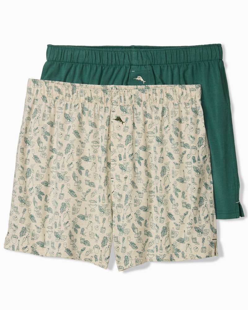 Etched Tropics Knit Boxers—2-Pack