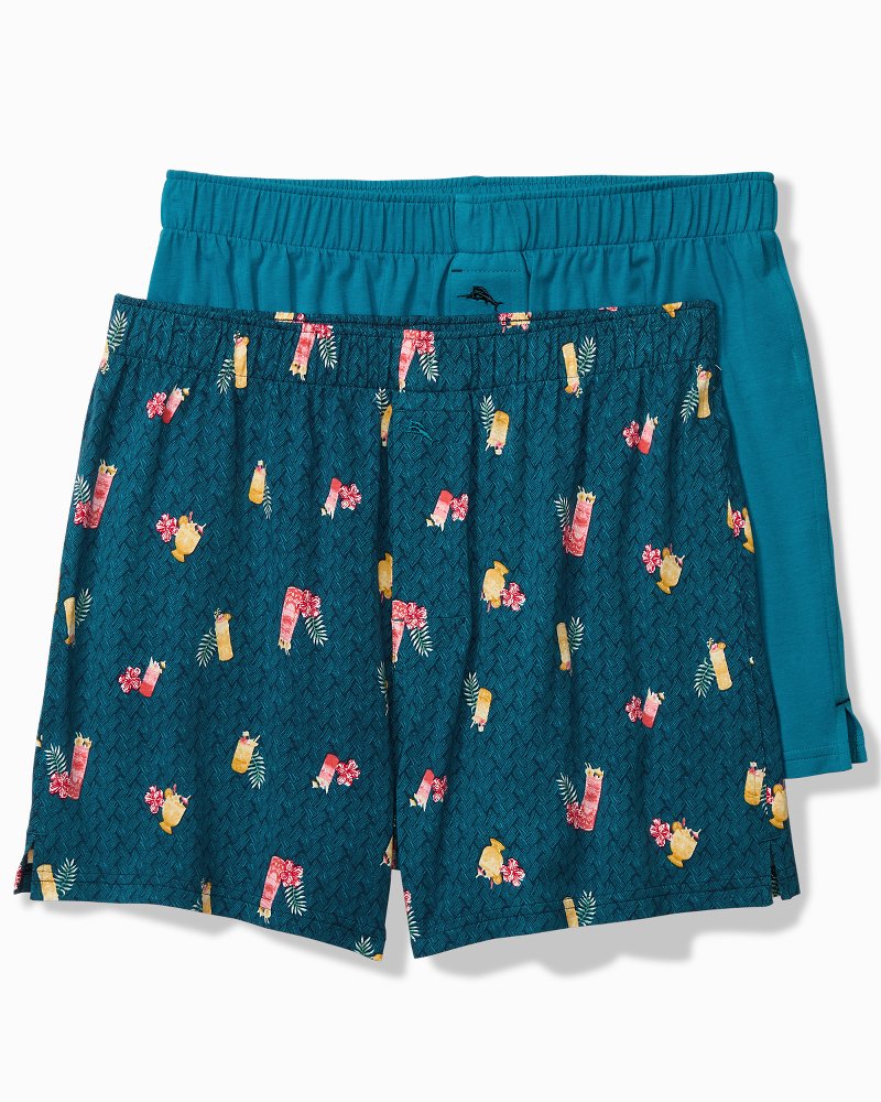 Knit Palm Blues Print Boxers - 2-Pack