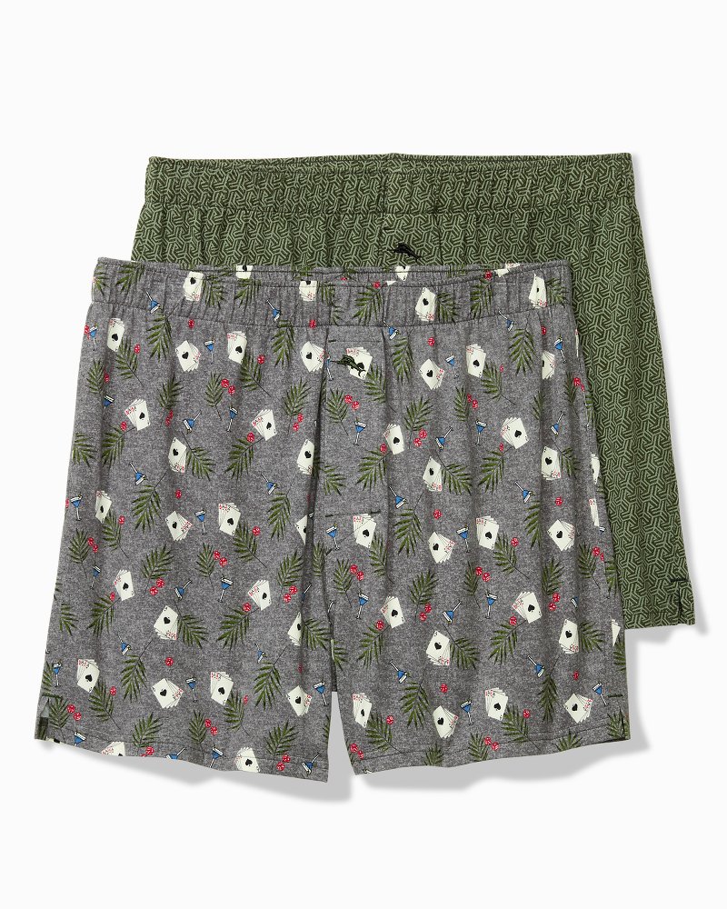 Big & Tall Knit Palms, Flamingos & Fronds Boxers - 2-Pack