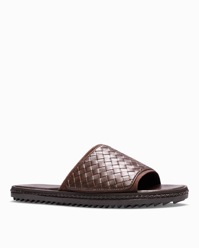 Shore Crest Leather Slide Sandals