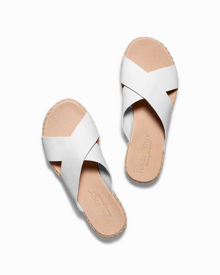 Relaxology® Ilidah Leather Slide Sandals