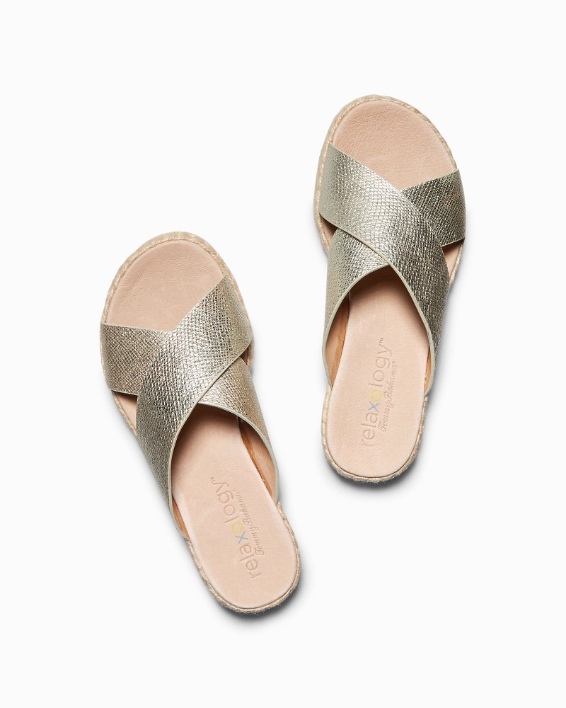 Relaxology Ilidah Leather Slide Sandals