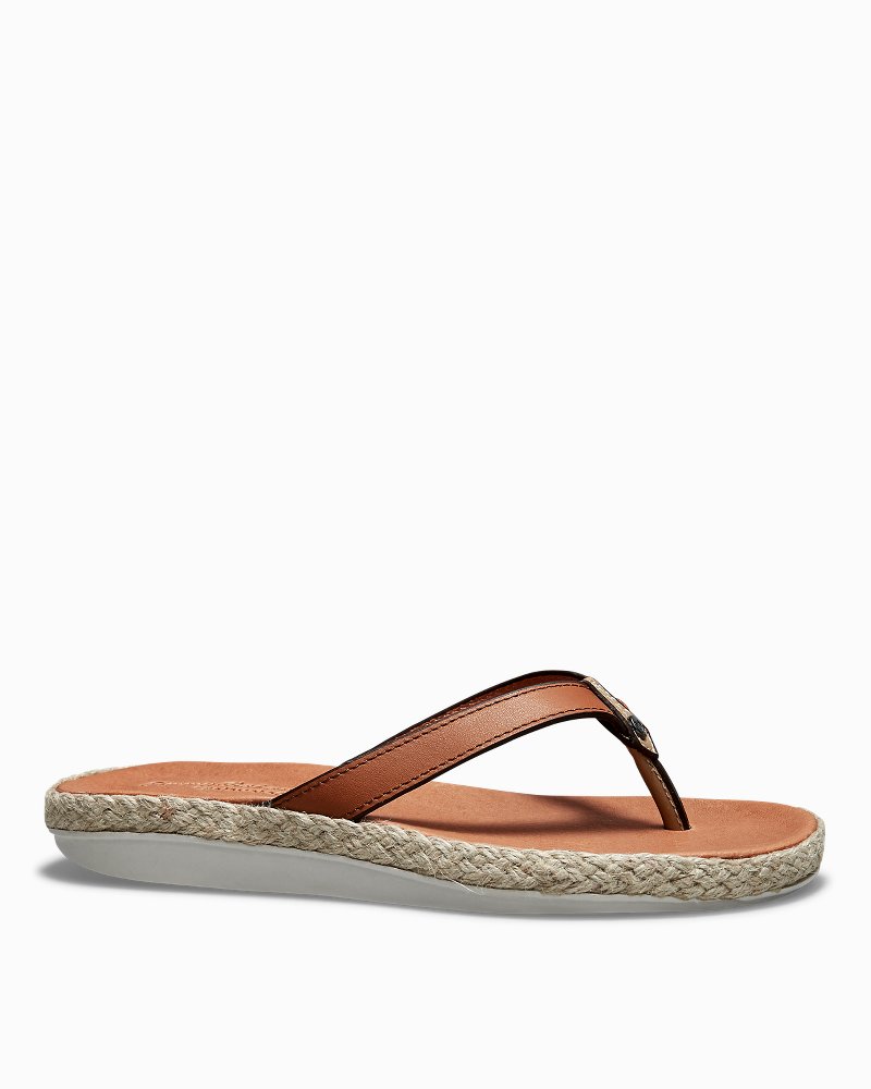 Relaxology® Ionna Leather Flip Flops