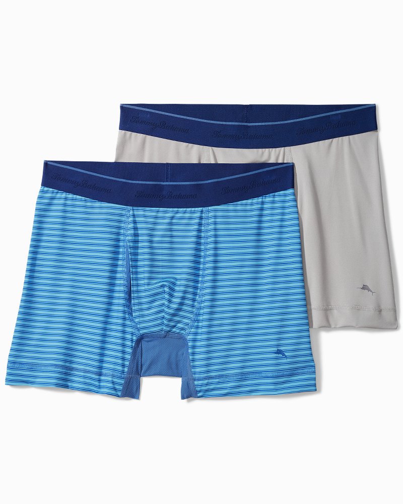 Striped and Solid Tech Boxer Briefs - 2-Pack