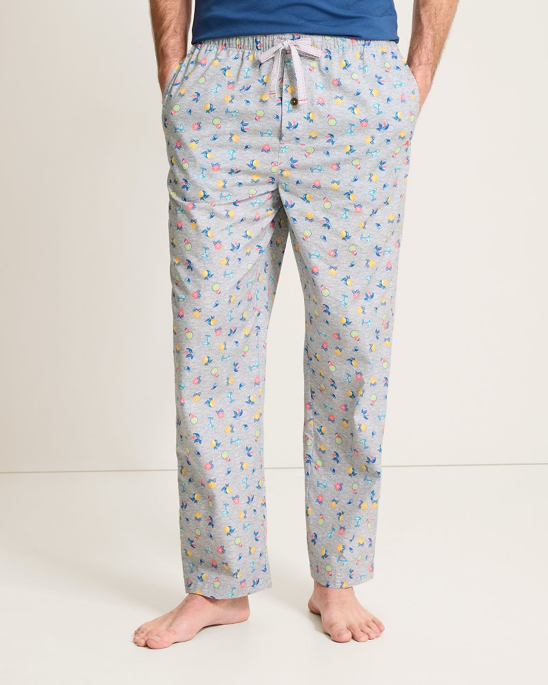 Woven Poplin Tropic Cocktail Print Pants