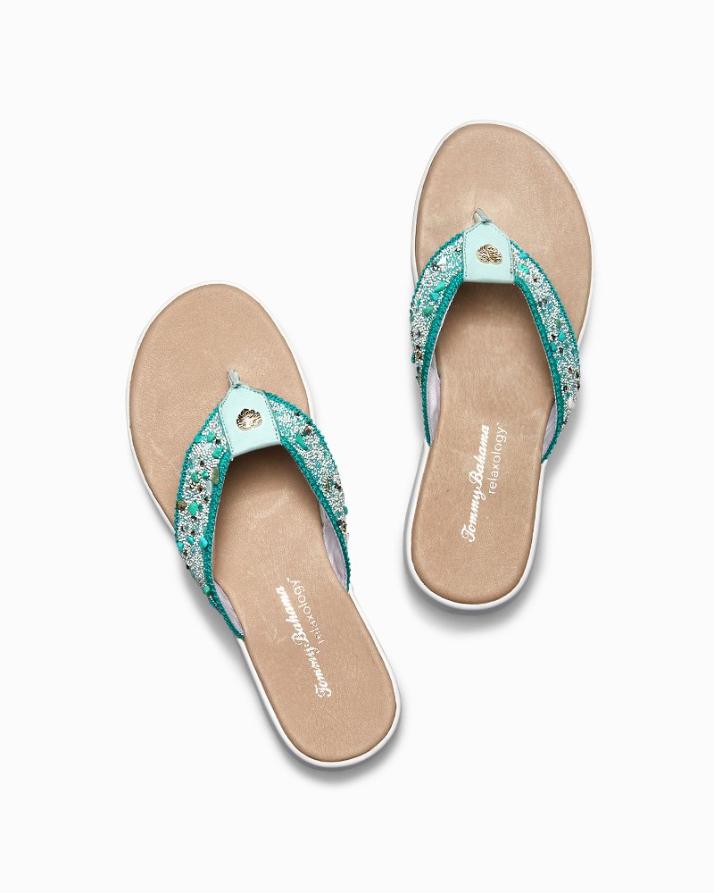 Relaxology Ionna Jeweled Flip Flops