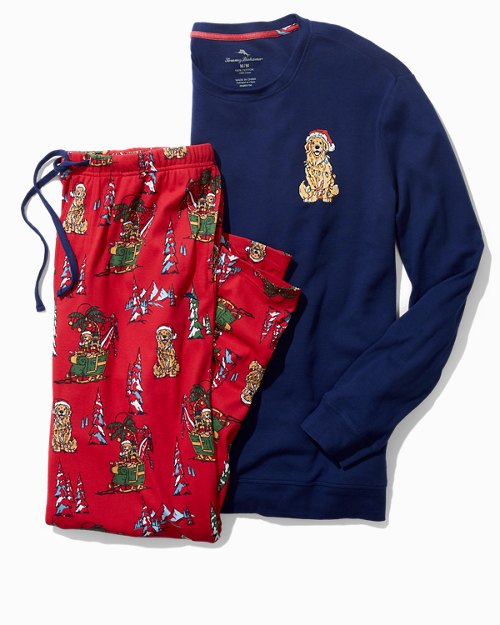 Men's Puppy Christmas Pajama Set