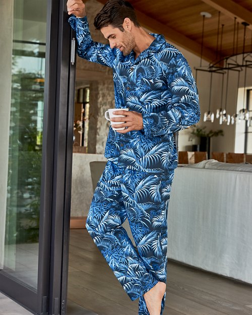 Big & Tall Long-Sleeve Button-Down Pajama Set
