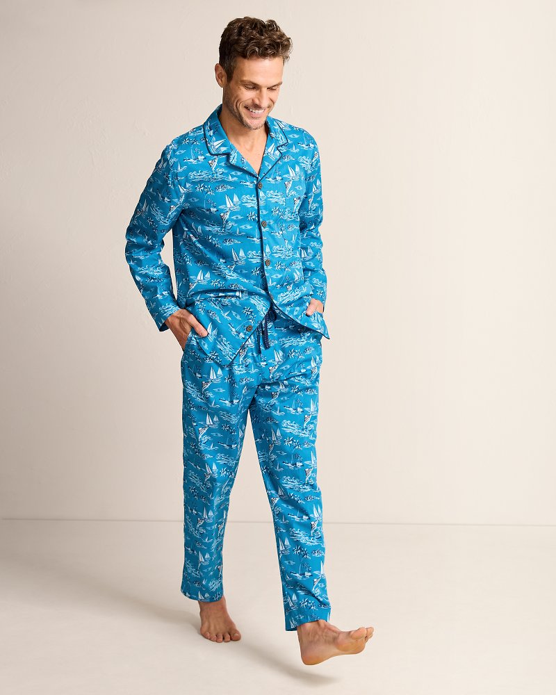 Big & Tall Woven Long Sleeve & Pants Pajama Set