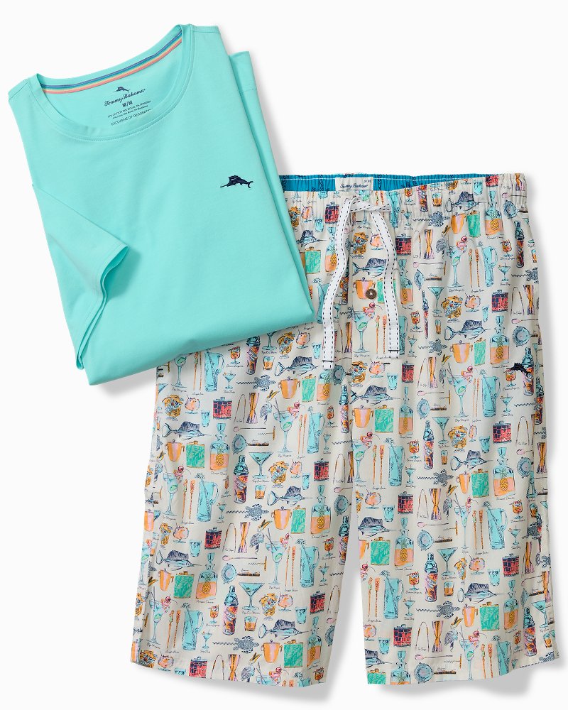 Thumbnail for Jersey Top & Poplin Shorts Pajama Set