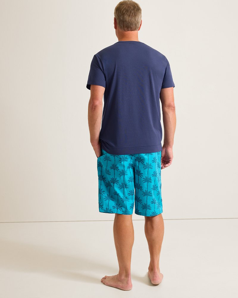 Jersey Top & Poplin Shorts Pajama Set