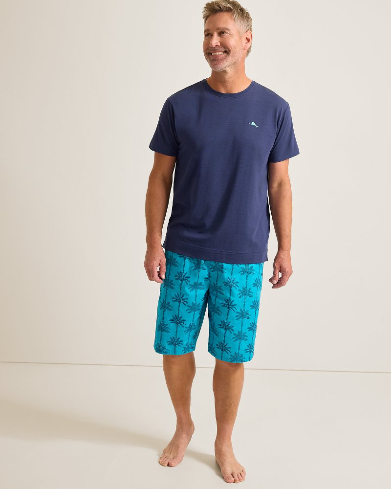 Jersey Top & Poplin Shorts Pajama Set