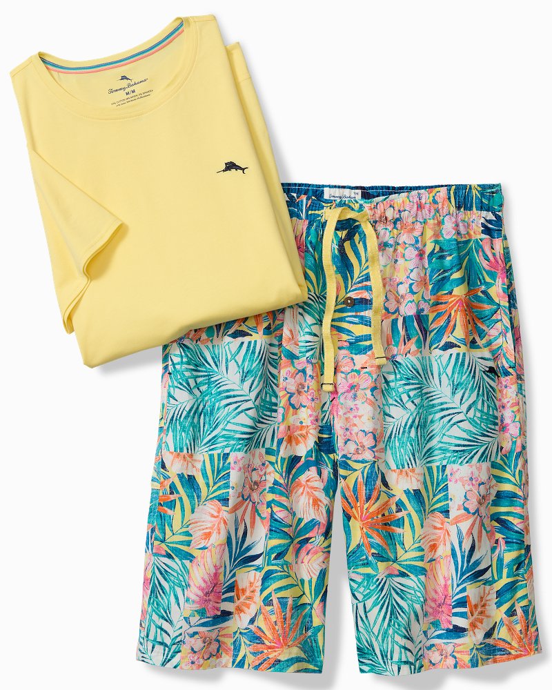 Thumbnail for Jersey Top & Poplin Shorts Pajama Set