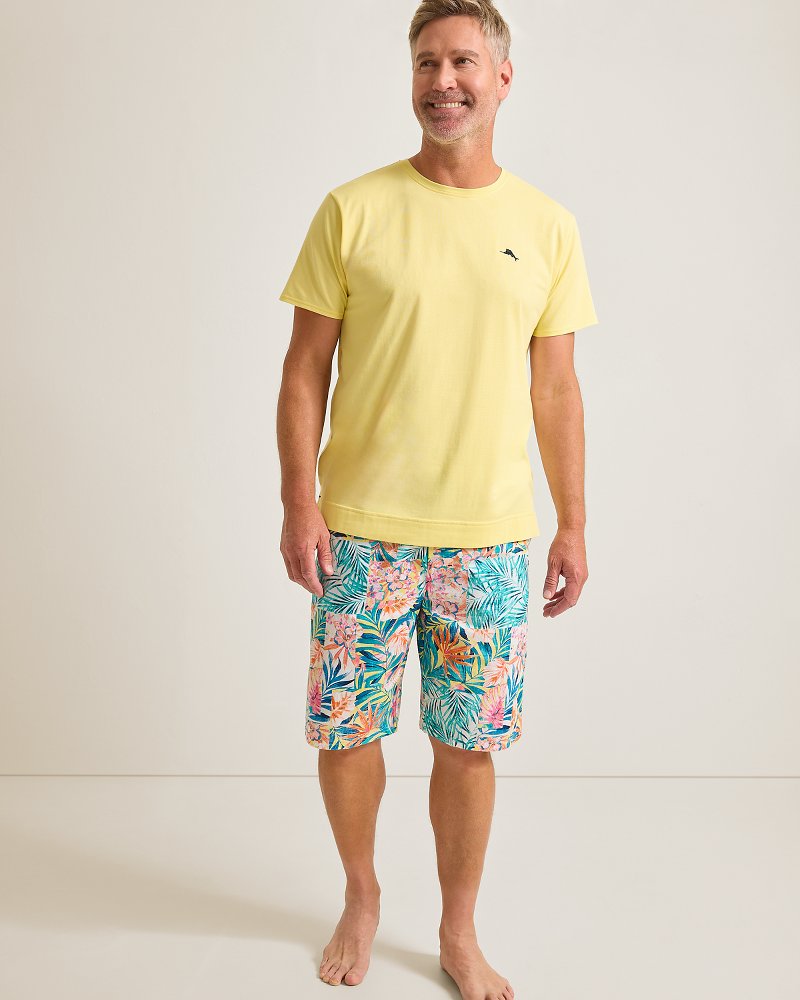 Jersey Top & Poplin Shorts Pajama Set