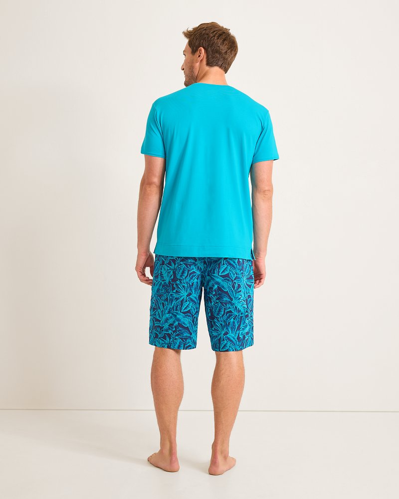 Jersey Top & Poplin Shorts Pajama Set
