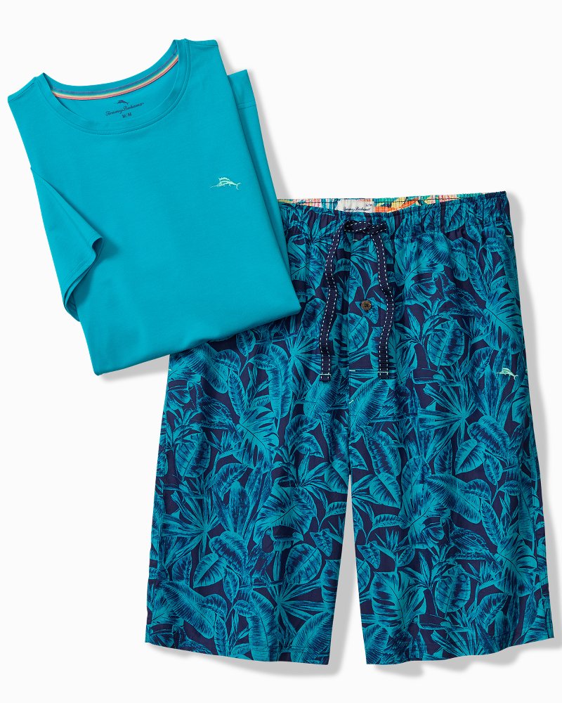 Thumbnail for Jersey Top & Poplin Shorts Pajama Set