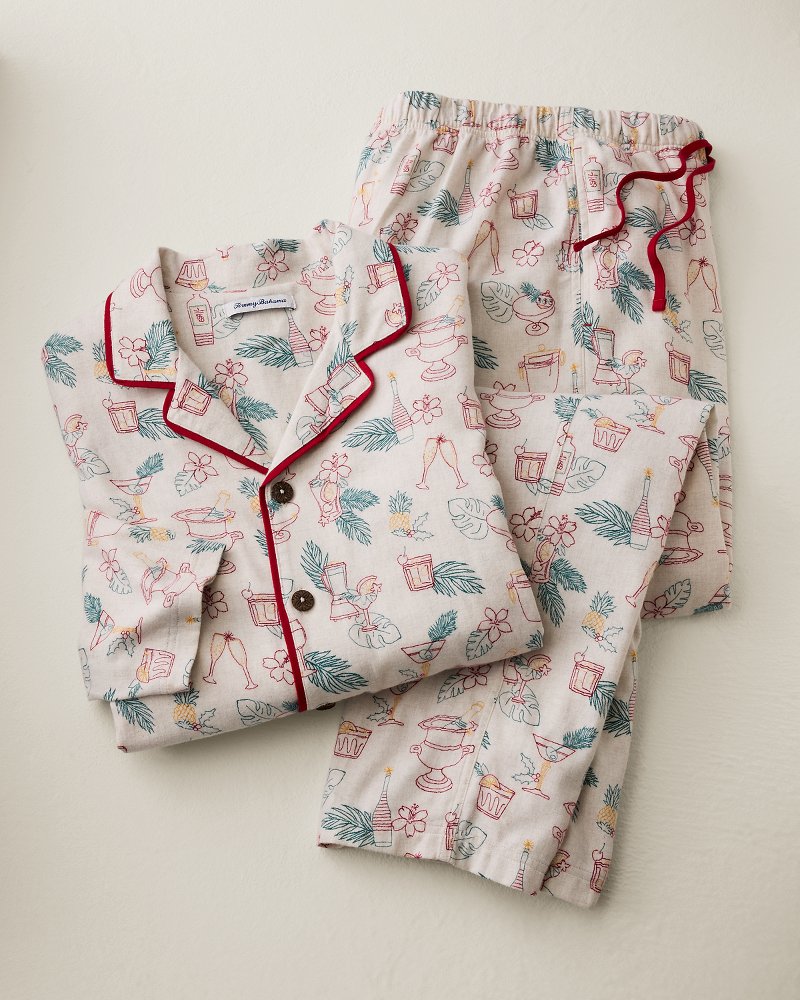 Big & Tall Men's Holiday Drinks Matching Flannel Pajama Set