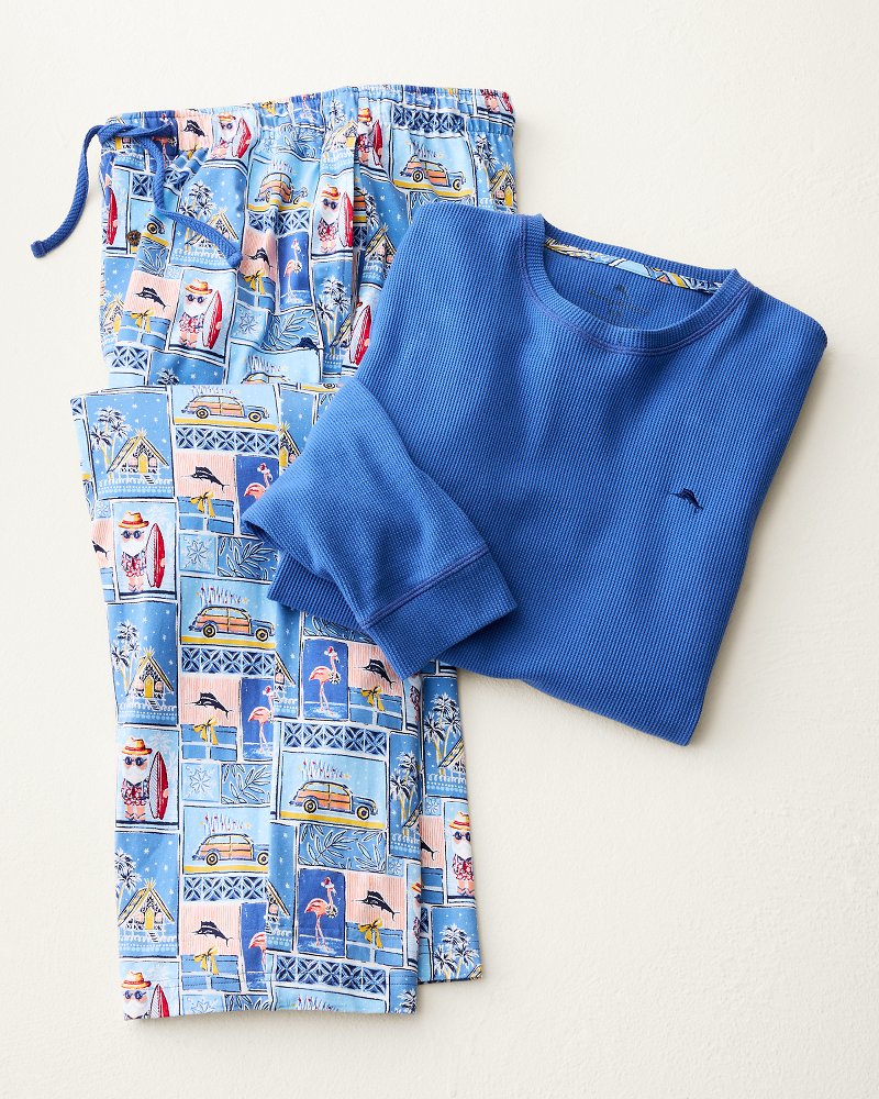 Big & Tall Men's Patchwork Santa Matching Pajama Set