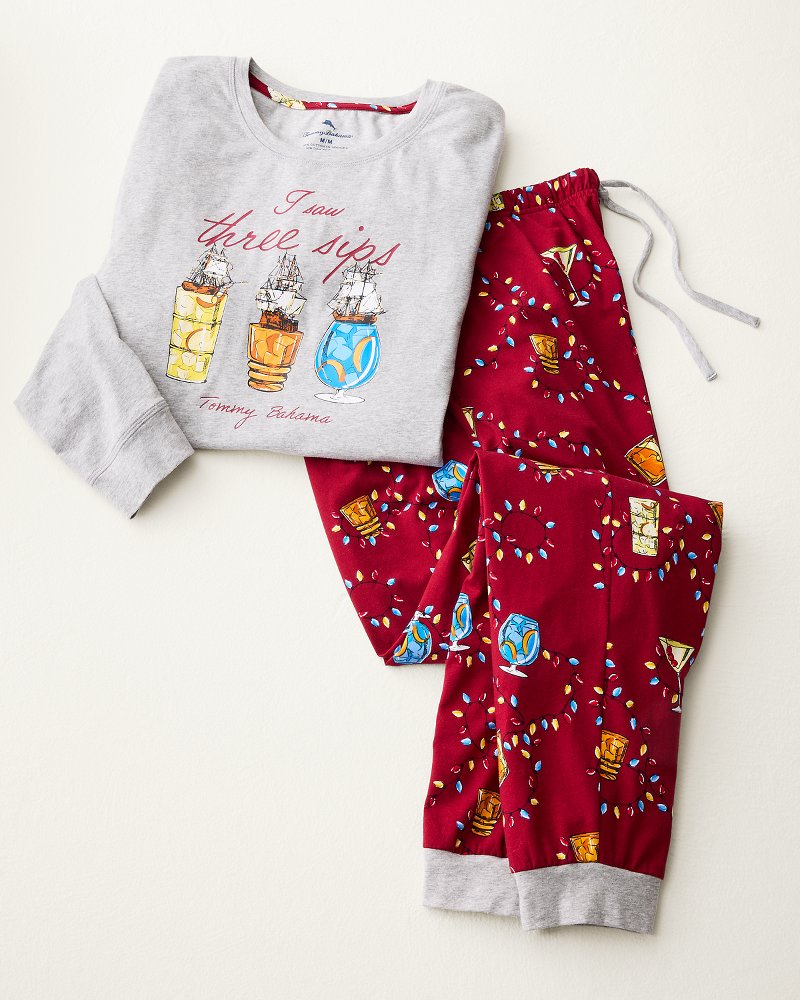 Big & Tall Men's Three Sips Matching Pajama Set