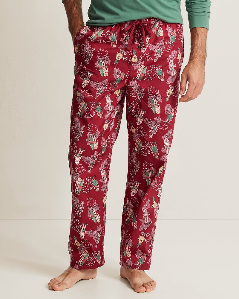 Etched Tropics Long-Sleeve T-Shirt & Poplin Pants Pajama Set