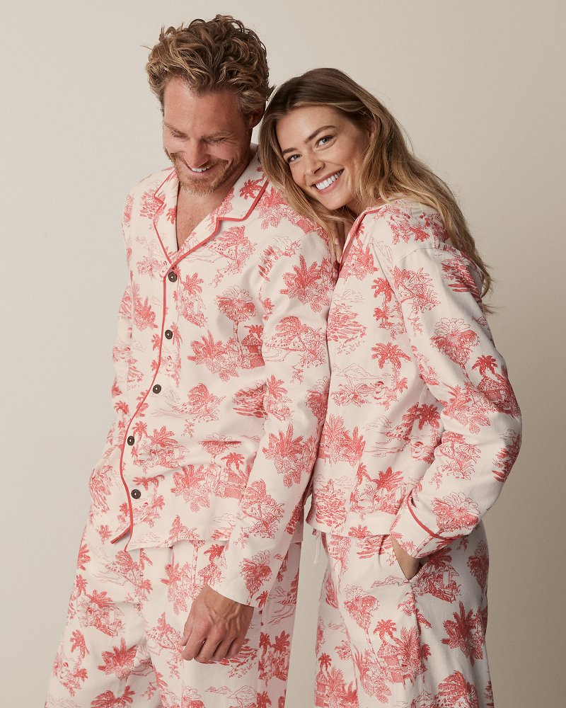 Big & Tall Men's Toile Holiday Flannel Family Pajama Set