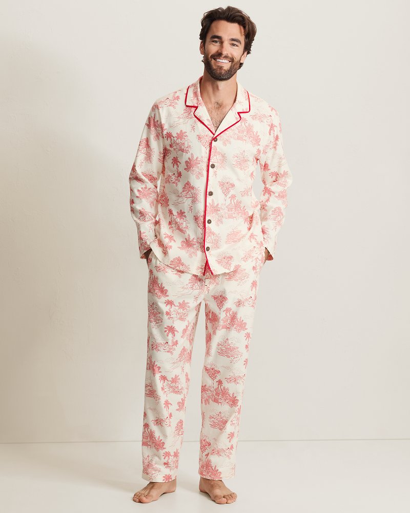 Men's Toile Holiday Flannel Family Pajama Set