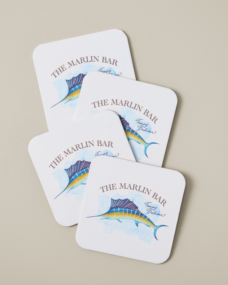 Marlin Bar Paper Coasters - Set of 4